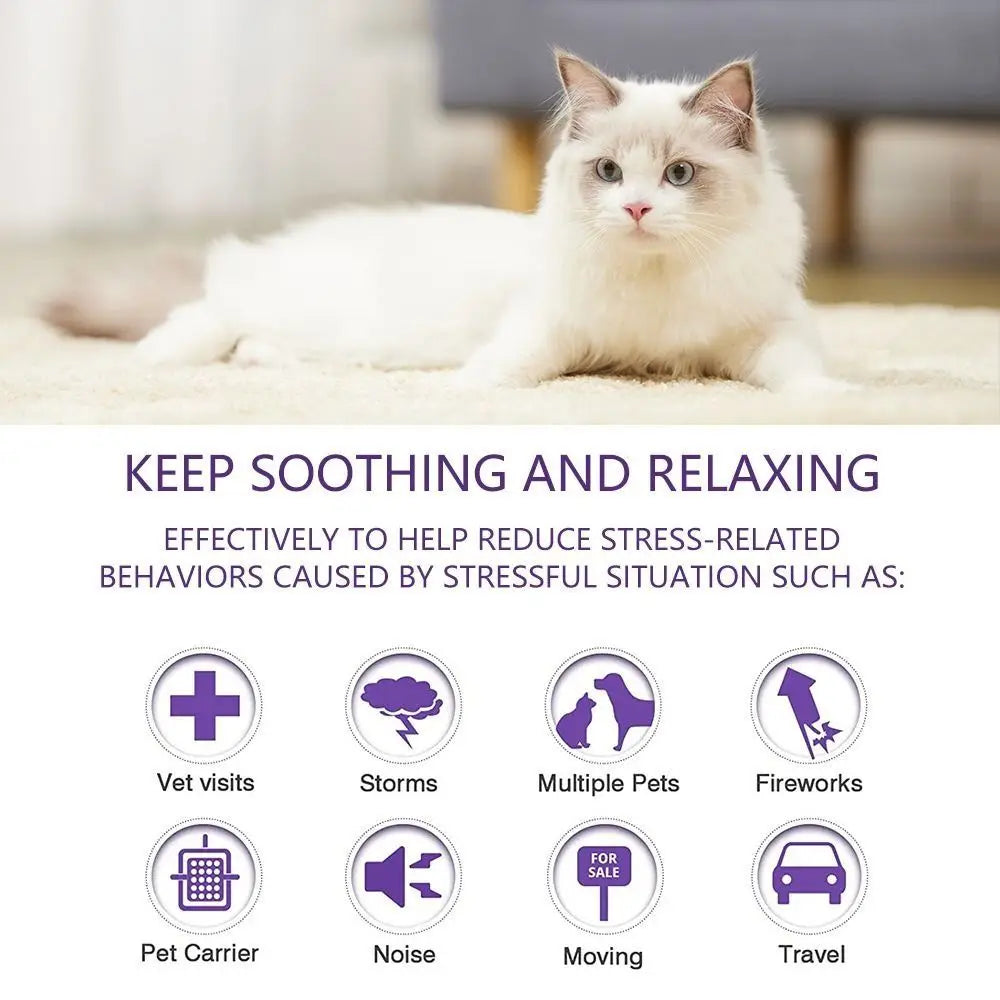 Calming Collar for Dogs and Cats – Adjustable, Waterproof Anxiety Relief