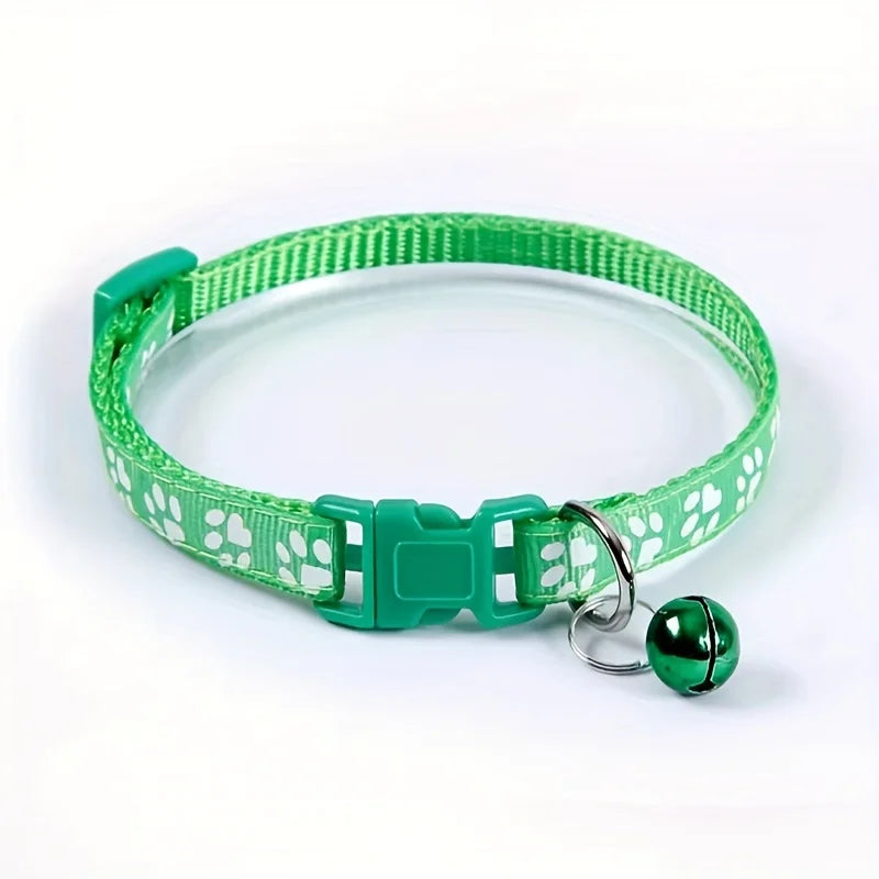 Bunte Schleifen-Hundehalsband mit Glocke