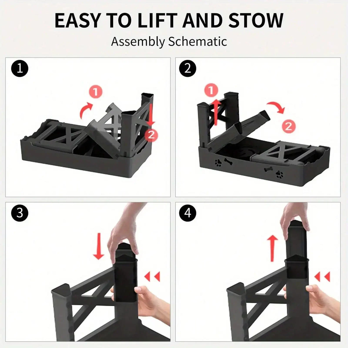 Adjustable Raised Dog Bowl Stand with Anti-Slip Feet