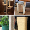 Natural sisal rope used for cat scratching posts, shown in various textures and forms.