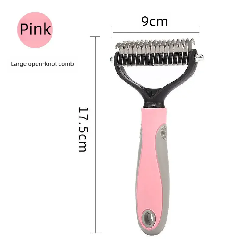 Pinker großer, offener Knoten-Haarpinsel mit schwarzem Griff und grauer Basis