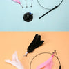 Suction Cup Cat Teaser Wand with Feather Toy and Bell