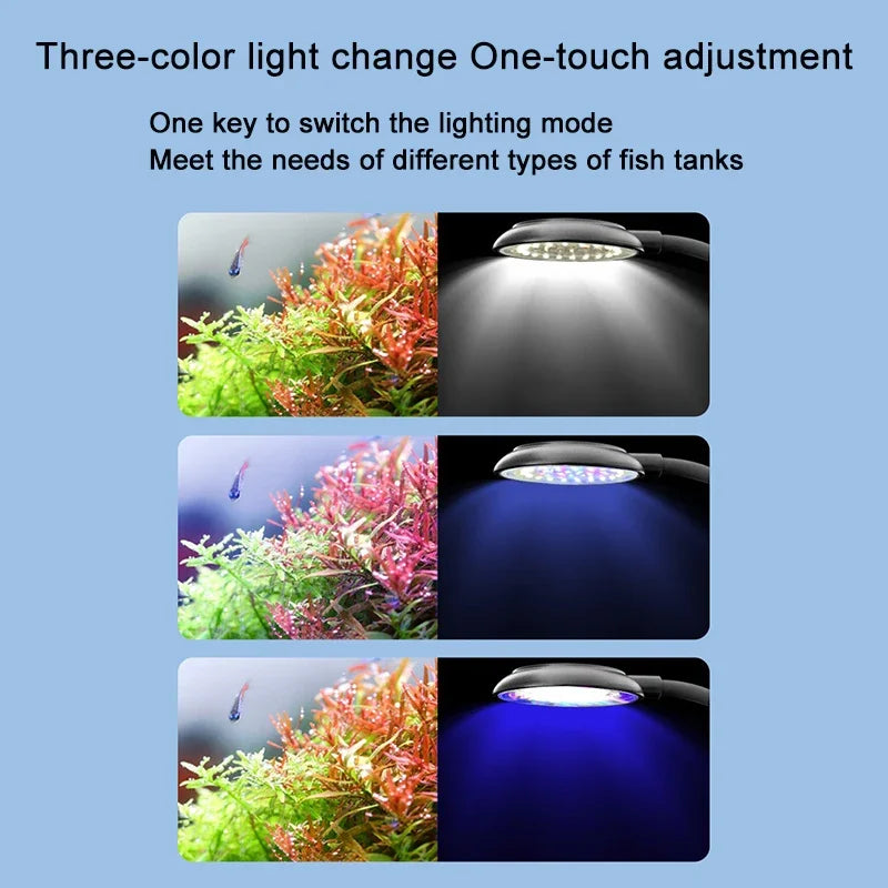 USB Aquarium LED Lamp Clip-On Light 5V Full Spectrum