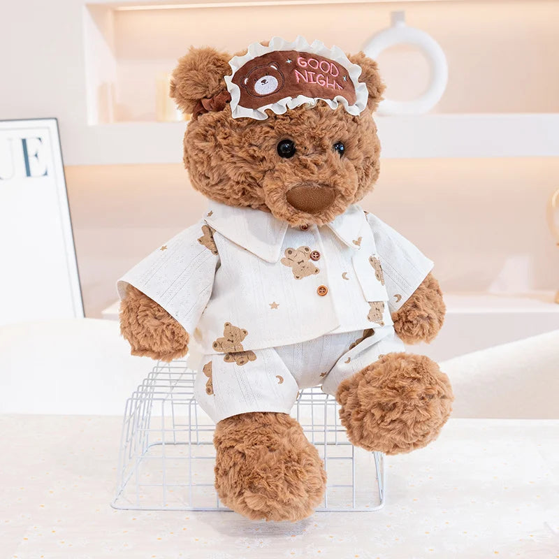 Cozy Pajama Bear Plush with Sleep Mask