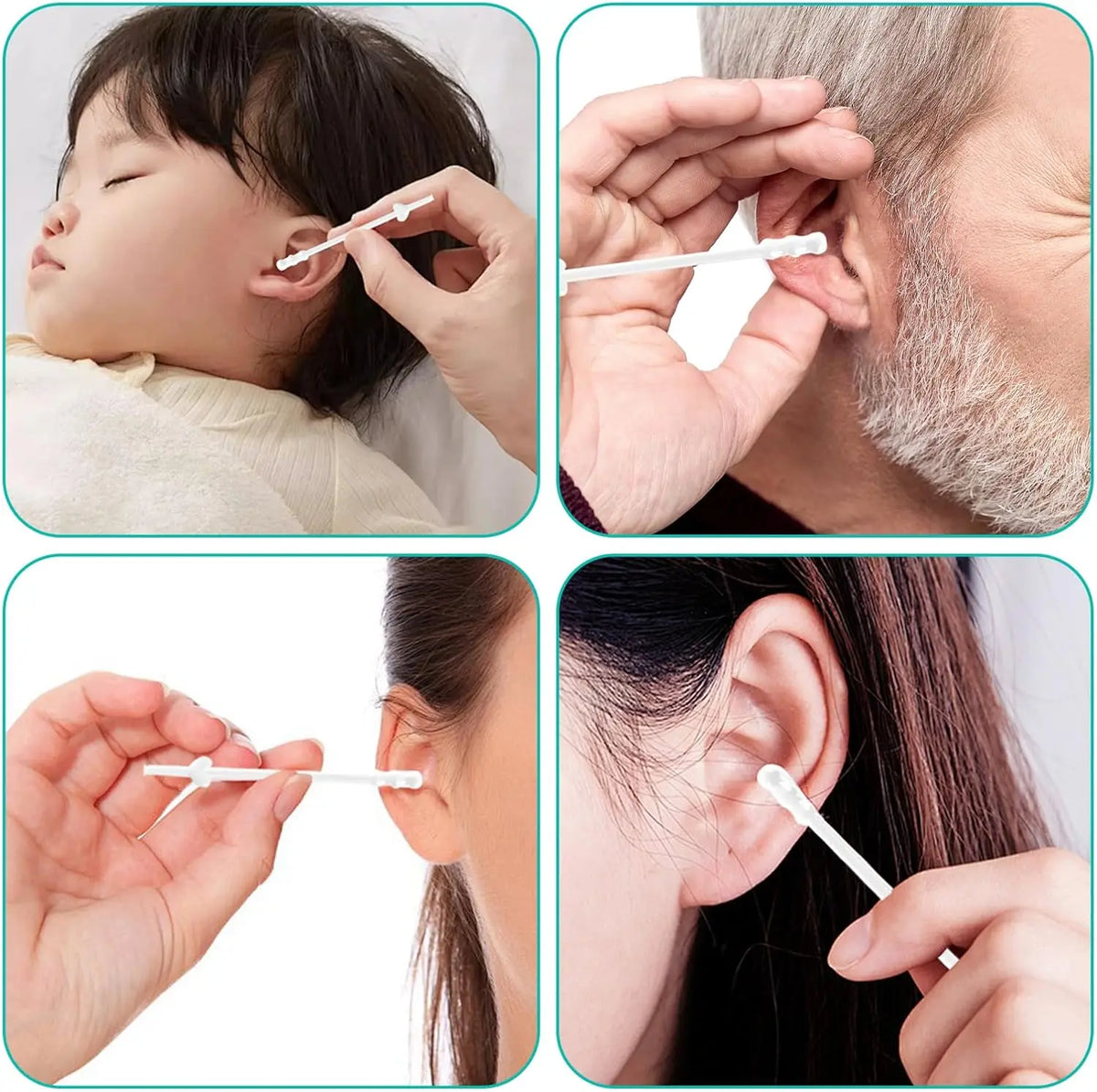 Reusable Earwax Removal Swabs with Adhesive Tips