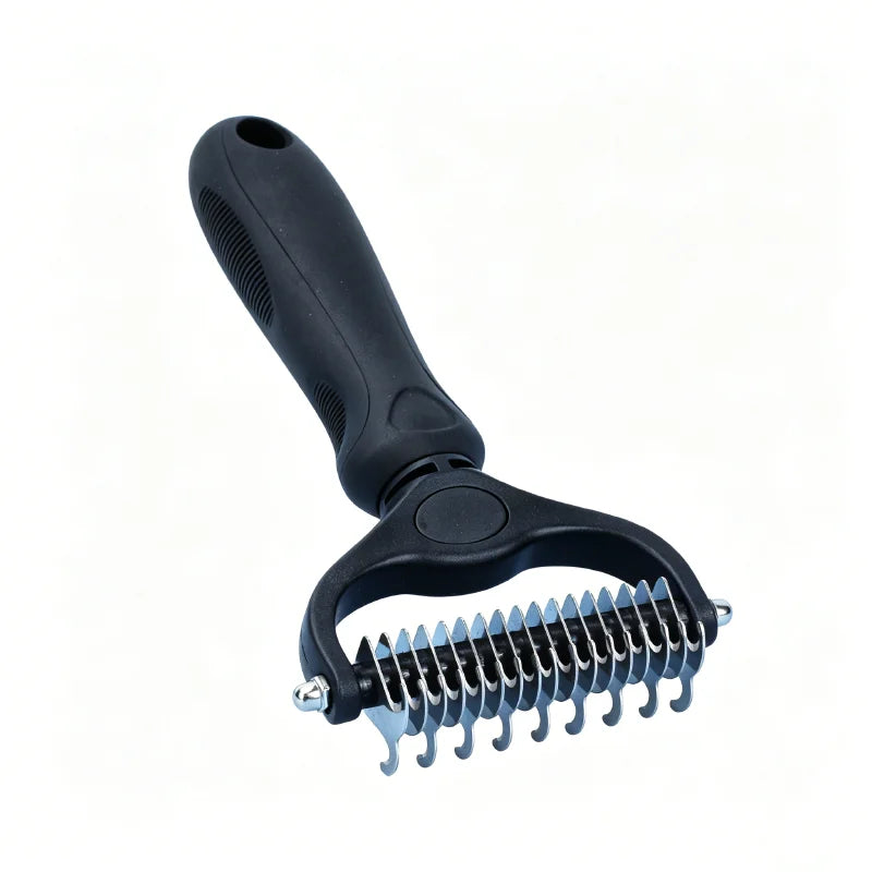 Double-Sided Pet Grooming Comb for Detangling and Shedding
