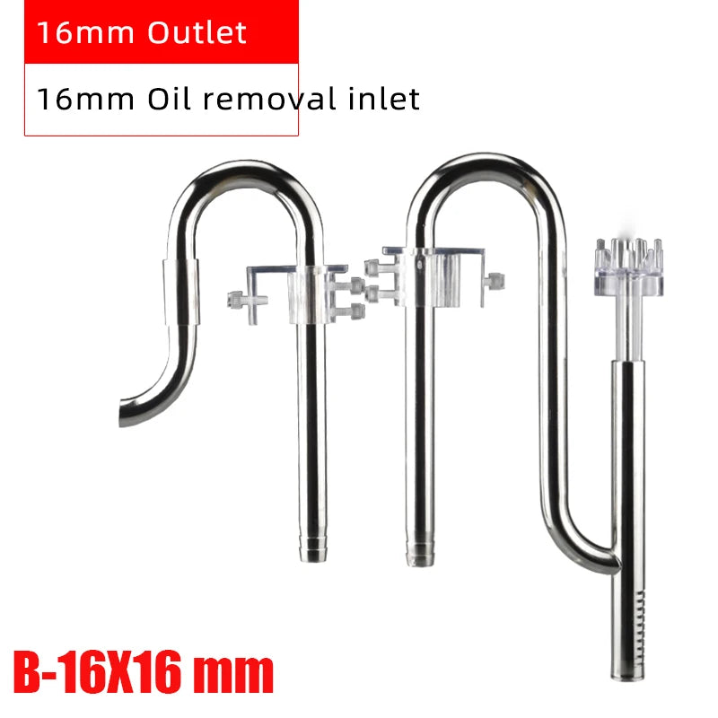 Kit de connecteur de filtre pour aquarium en acier inoxydable avec sortie 16mm et entrée pour l'huile