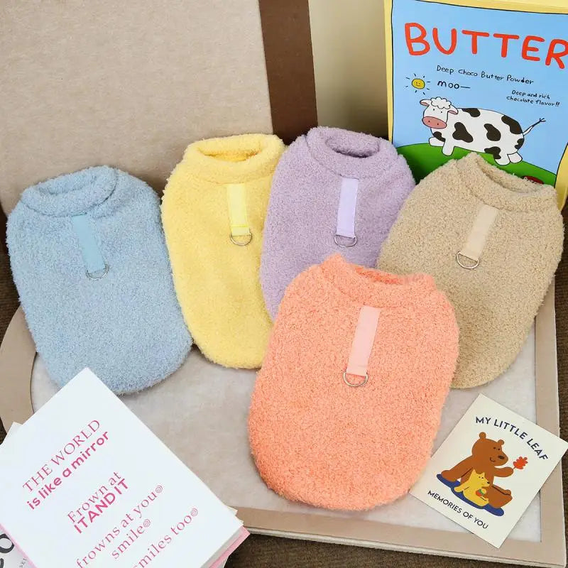 Winter Plush Dog Sweater for Small to Medium Dogs
