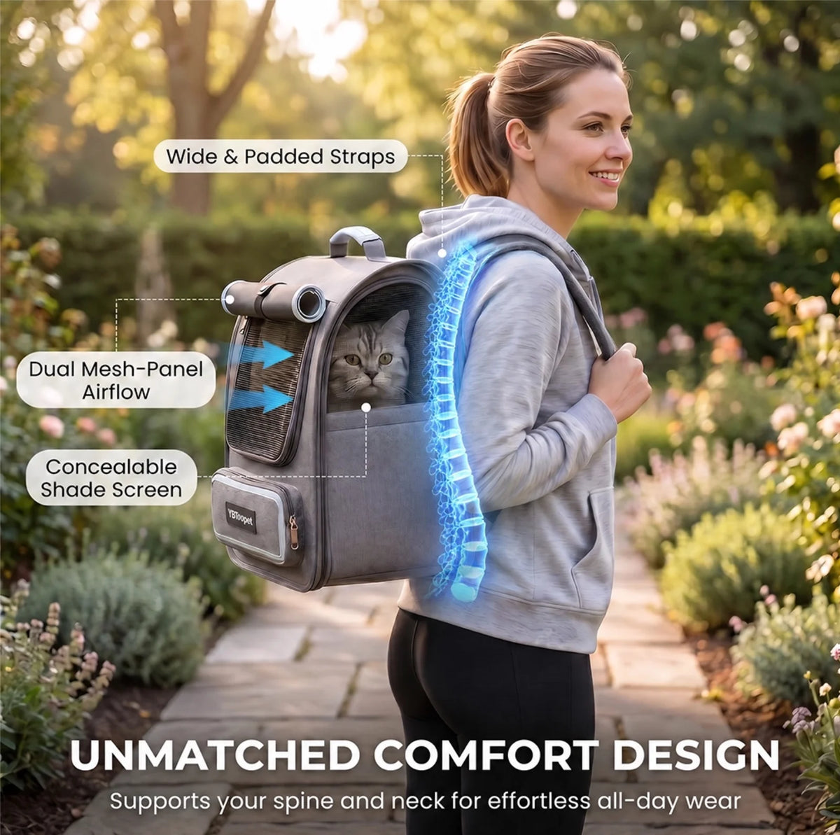 Foldable Pet Carrier Backpack for Cats and Small Dogs