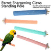 Colored Quartz Sand Bird Perch with Natural Wood Base