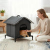 Outdoor Cat House with Heated Insulation and Raised Waterproof Base