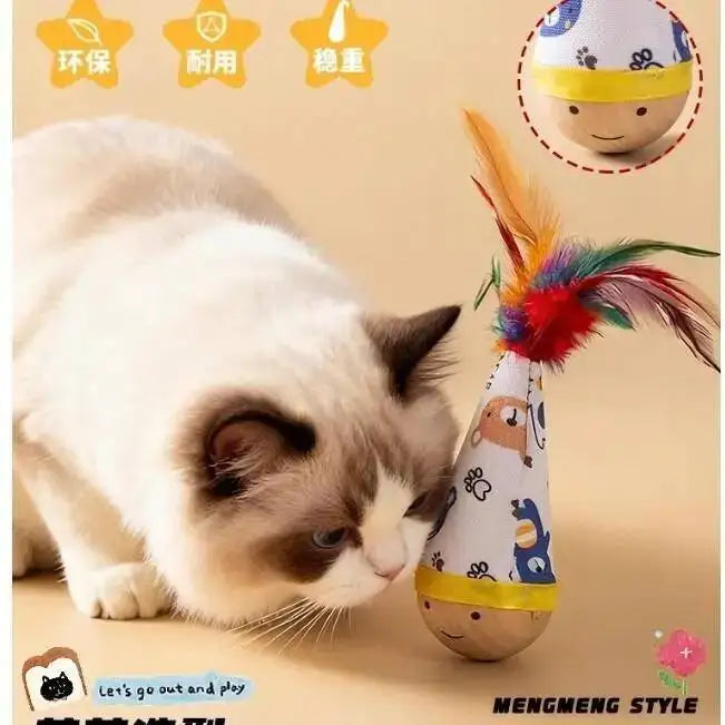 Interactive Feather Teaser Toy for Cats
