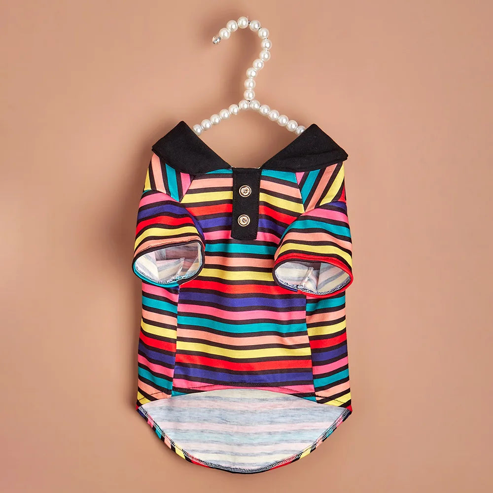 Classic Stripe Polo Shirt for Small Dogs