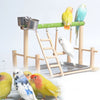 Wooden Bird Activity Center with Perch, Ladder & Swing