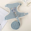 Adjustable Linen Rabbit Harness and Leash Set with Padded Comfort