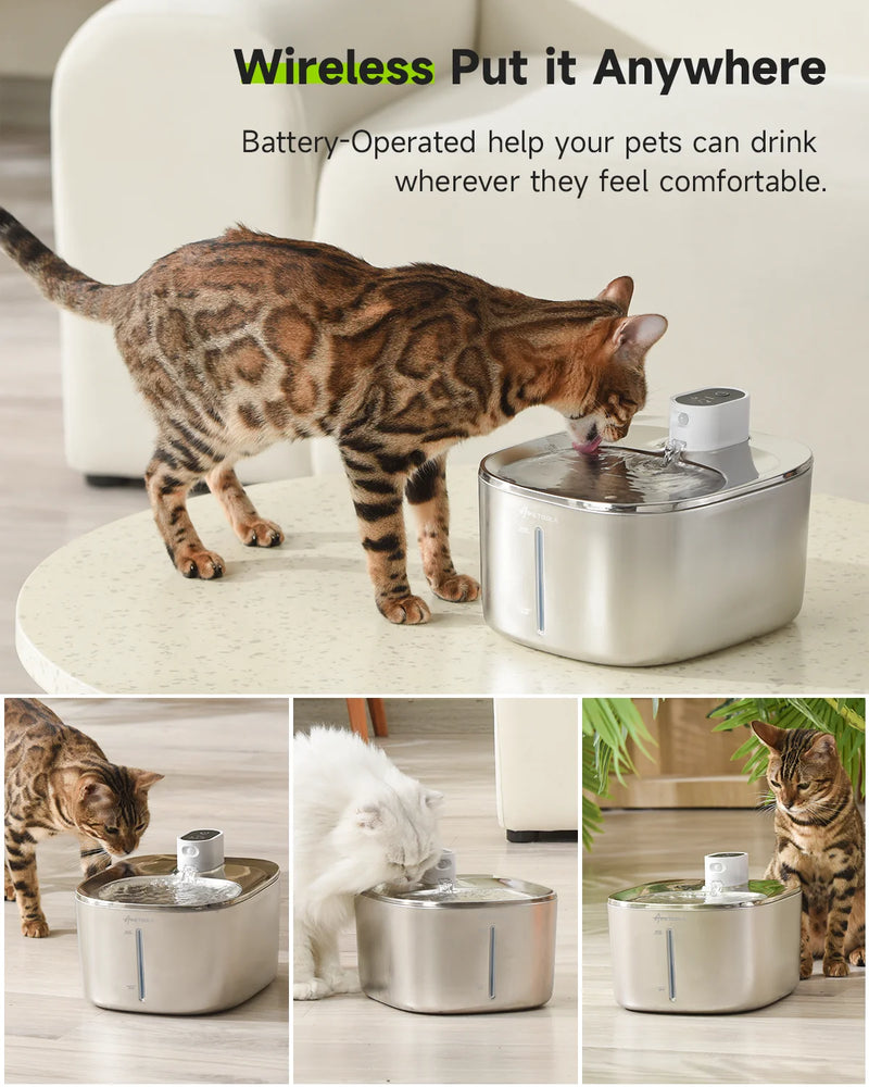 Fuente de Agua Inalámbrica para Gatos con Sensor