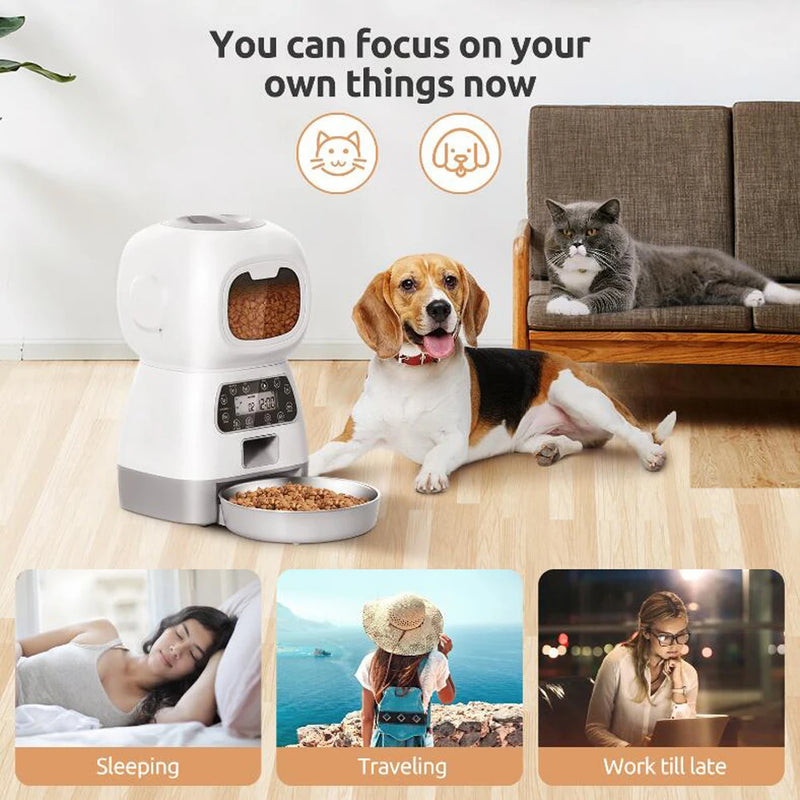 Dispensador de Comida para Mascotas con WiFi y Grabación de Voz