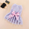 Striped Bow Pet Dress with Elastic Waistband