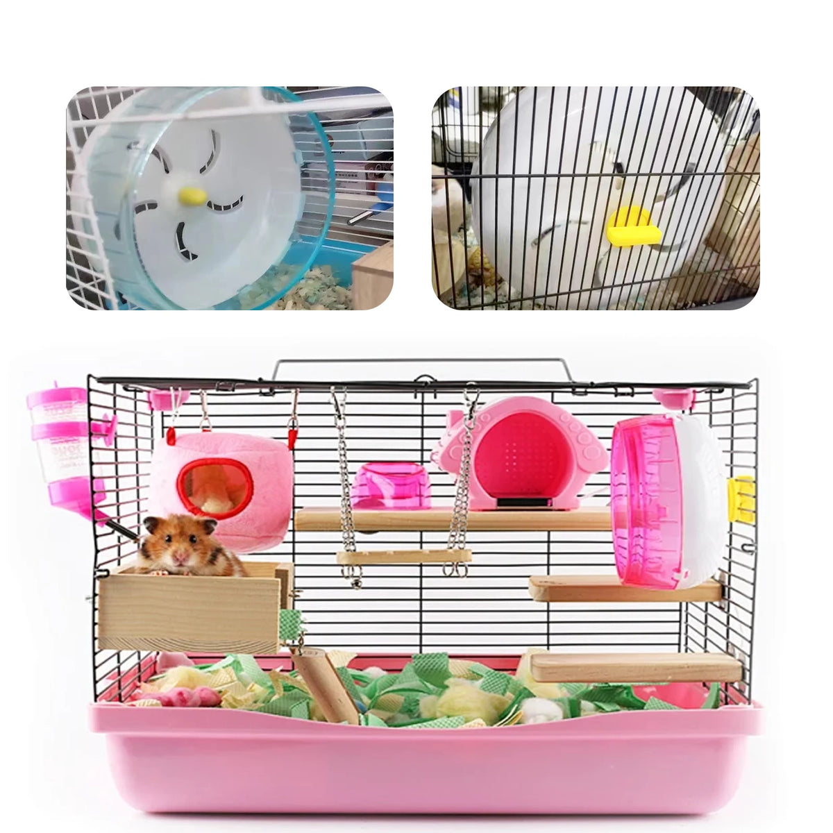 Quiet Hamster Exercise Flying Saucer Wheel with Steel Axle