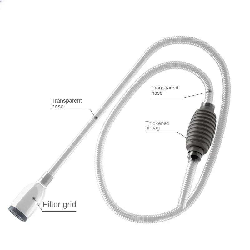 Kit de Siphon 3-en-1 pour Aquarium avec Tube d'Extension