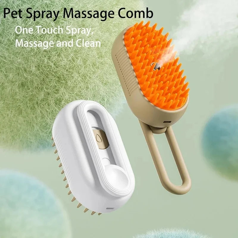 Brosse de toilettage électrique pour animaux avec fonction vapeur