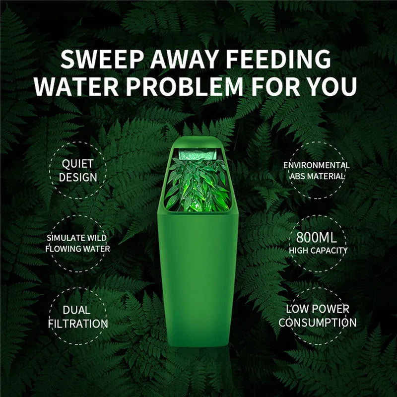 Reptile Drinking Water Fountain with Filter and Adjustable Pump