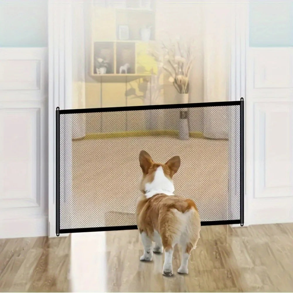 Foldable Mesh Pet Safety Gate with Hooks