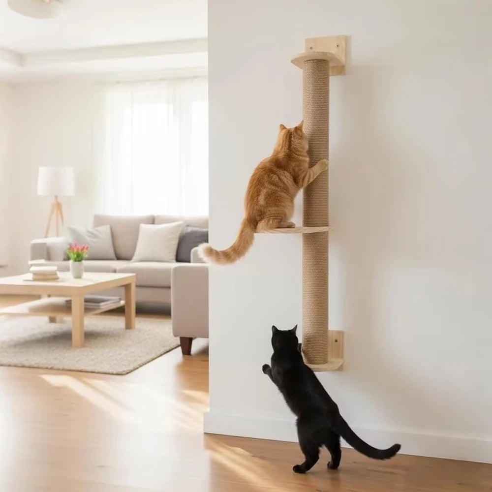 Cat Scratching Post with Sisal and Wood