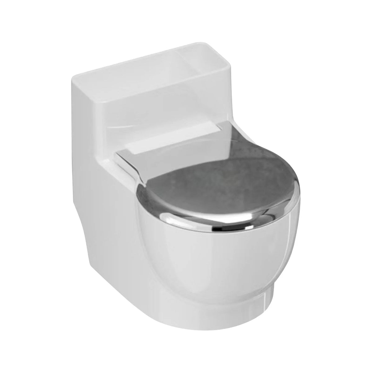 A white toilet-shaped cat water bowl with a lid.