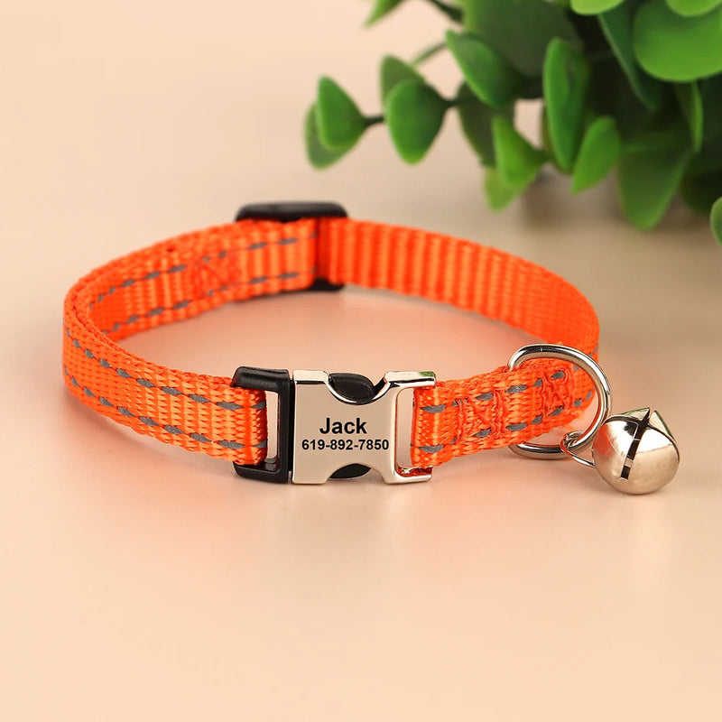 Personalisierte Katzenhalsband mit gedrucktem Design und graviertem ID-Anhänger