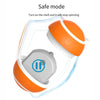 An orange pet ball is shown inside a clear protective shell, demonstrating the safe mode feature.