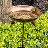 Vintage Copper Bird Bath and Feeder with Five Stable Legs