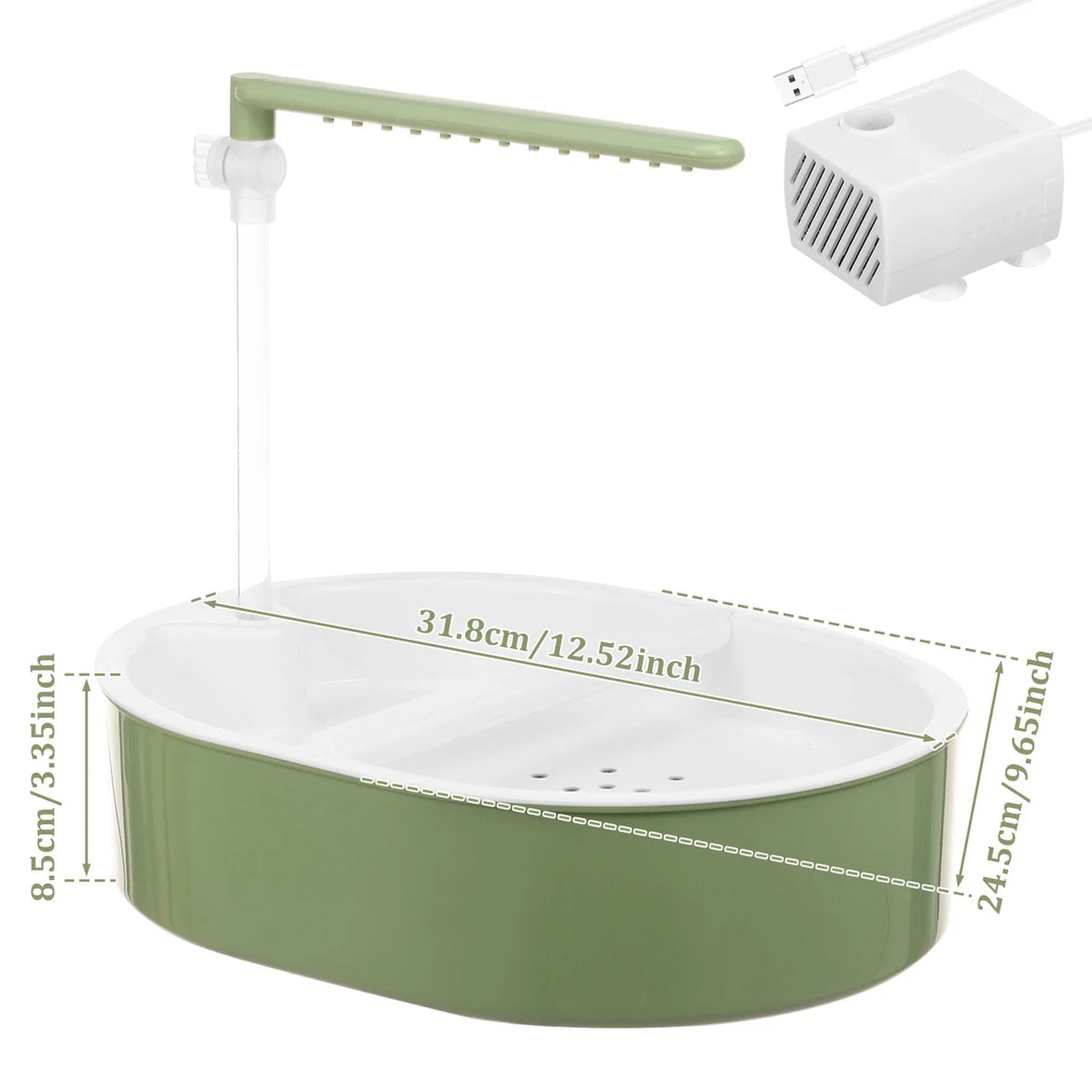 Electric Circulating Bird Bath with Adjustable Water Flow