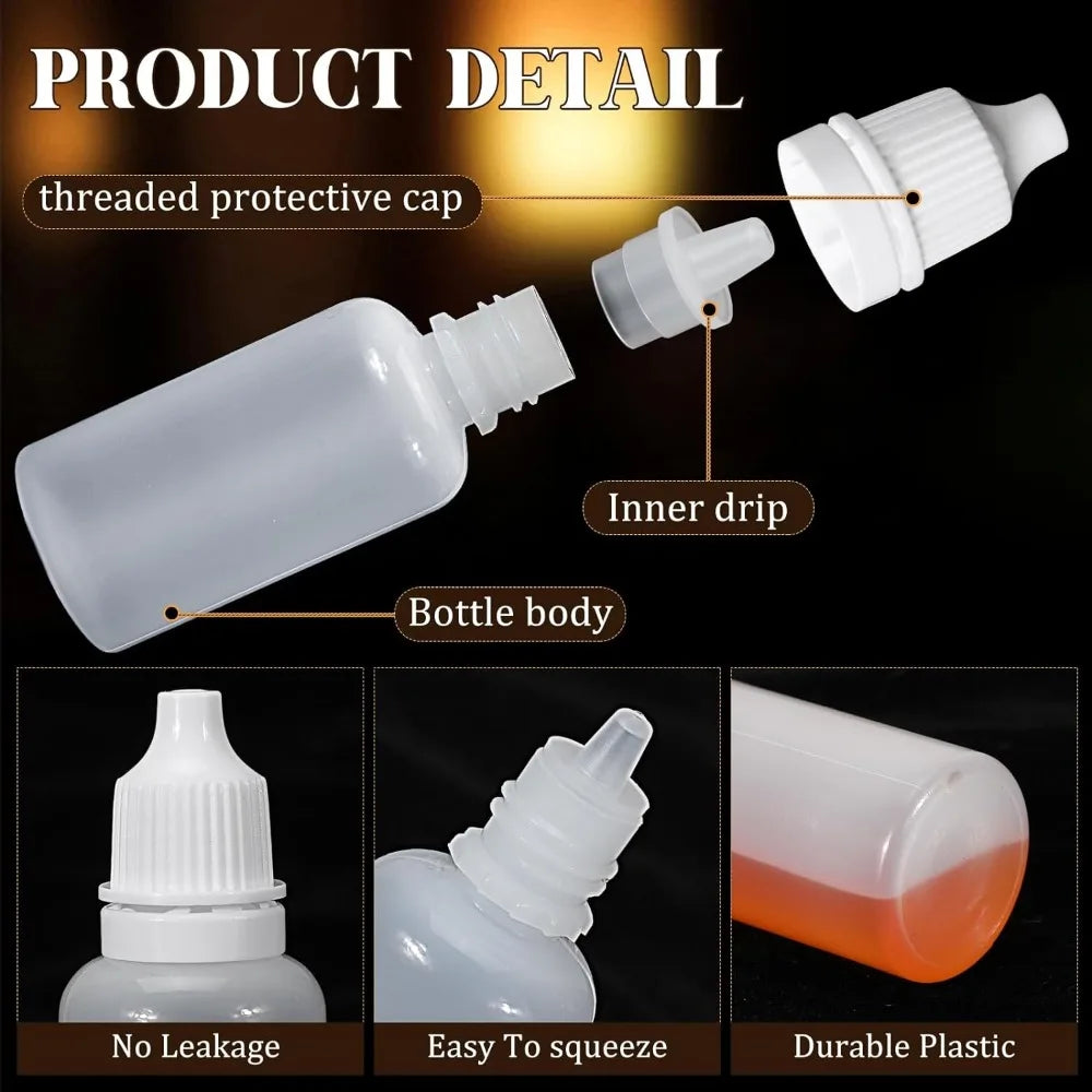 Empty Squeezable Liquid Dropper Bottles with Fine Tip (3-20 ml)