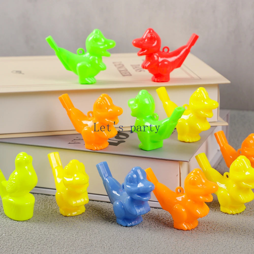 Colorful Bird & Dinosaur Water Whistles for Party Favors (10 Pack)