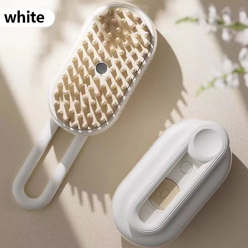 Brosse de toilettage électrique 3-en-1 pour animaux avec vapeur et massage