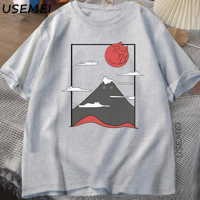 Camiseta Gráfica de Gato Divertida