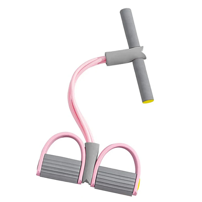 4-Tube Resistance Bands with Handles and Foot Pedals for Full-Body Strength Training