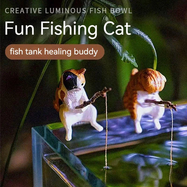 Décoration Aquarium Chat Pêcheur