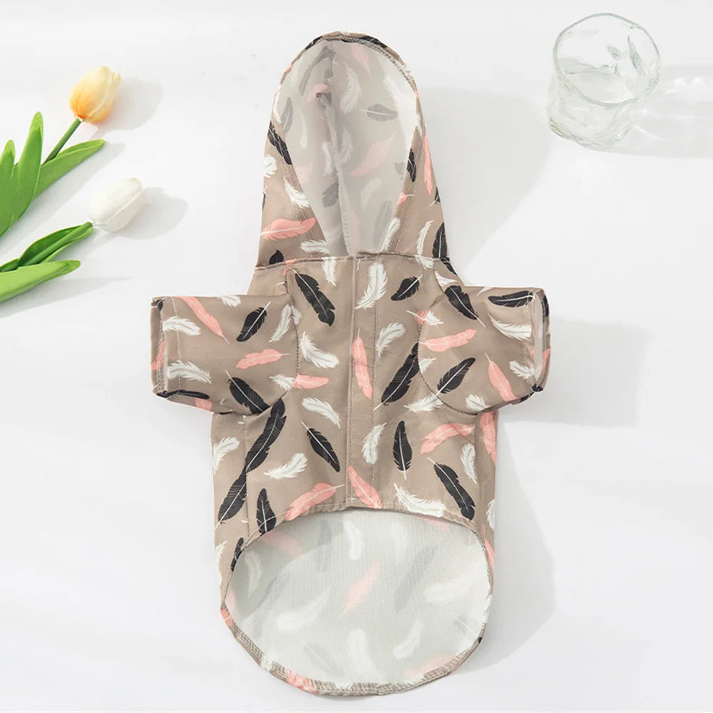 Cartoon Printed Waterproof Dog Raincoat