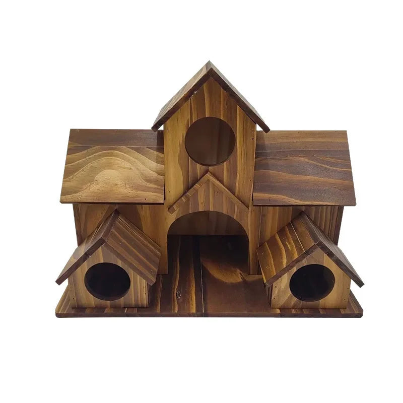 Handcrafted Wooden Bird House with Waterproof Finish