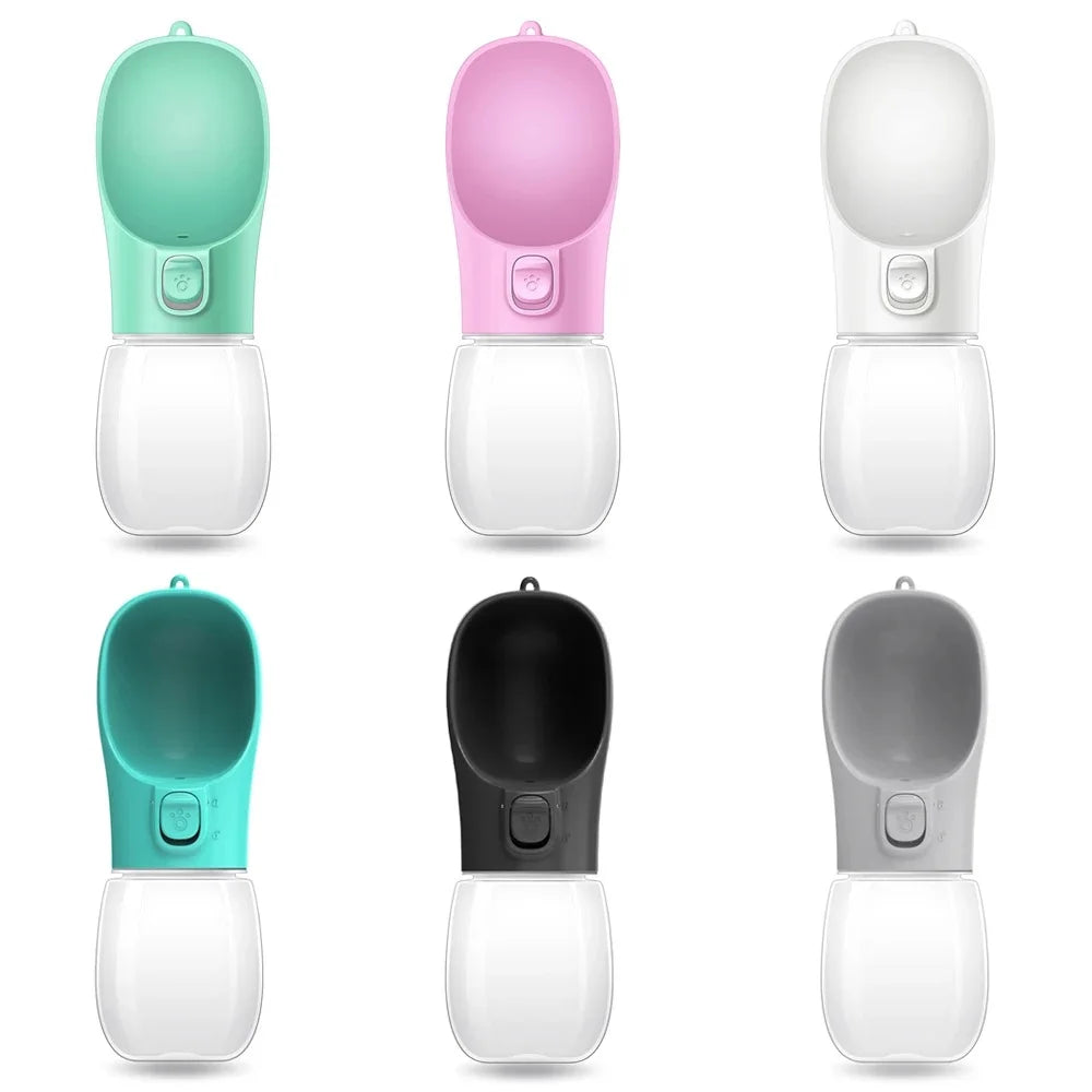 Portable Leakproof Dog Water Bottle with Built-In Drinking Bowl
