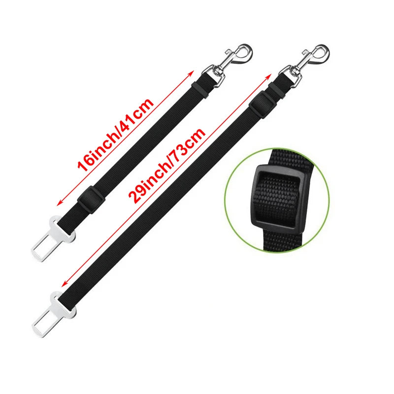 Retractable Dog Car Seatbelt Tether with Headrest Attachment