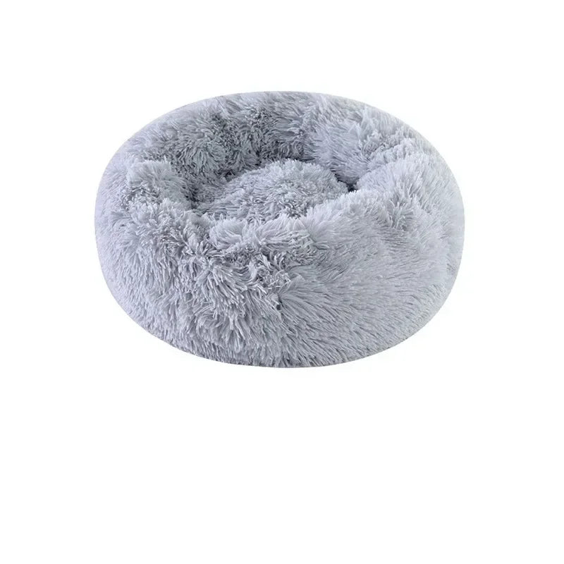 Plush Donut Pet Bed with Raised Edge