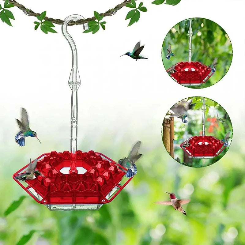 Hexagonal Hanging Bird Feeder for Garden and Patio