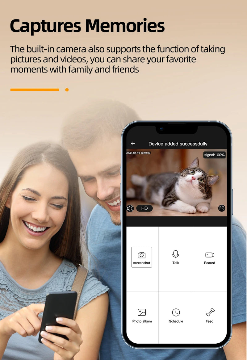 Smart Automatic Pet Feeder with Camera and Voice Recording