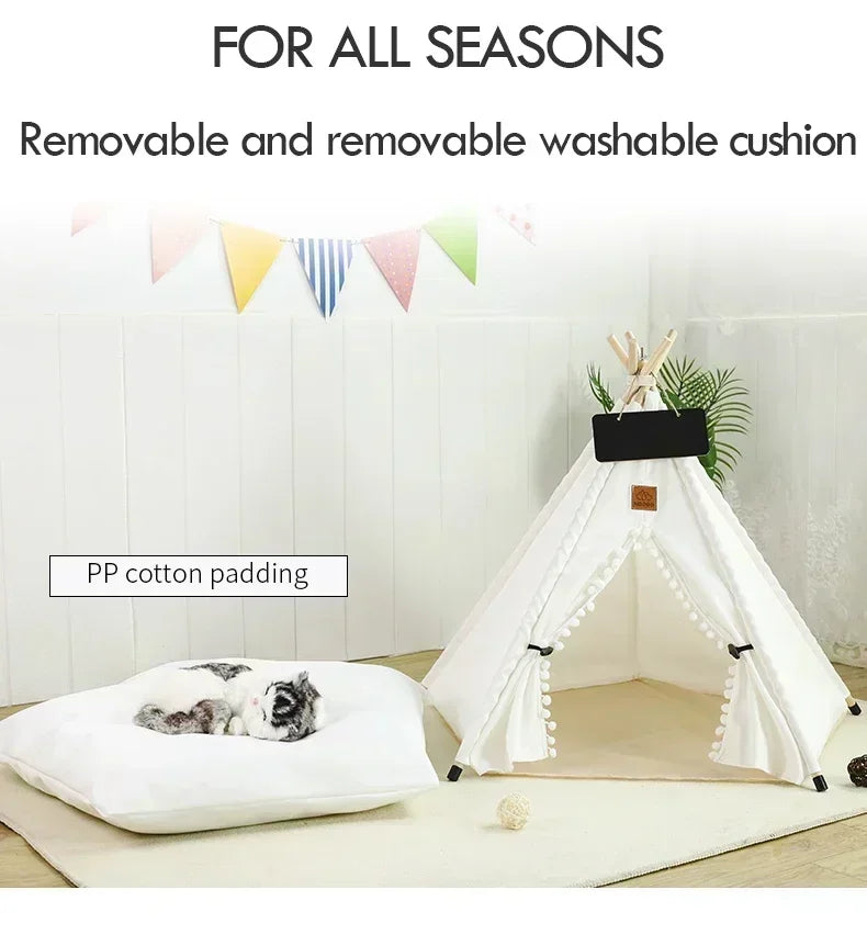 Pet Teepee Tent with Cushion and Personalization Board