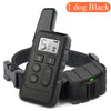 Collier d'entraînement électrique noir pour chien avec télécommande et pack de batterie.