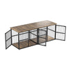 Extra Large Wooden Double Dog Crate with Divider and 3 Doors