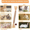 Vorher-Nachher-Bilder, die die Verhaltensänderung einer Katze nach Verwendung von natürlichem Silberwinde zeigen